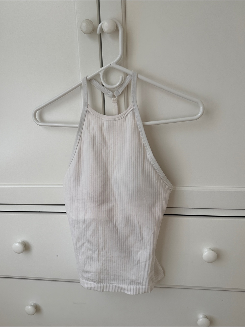 lululemon athletica White Ribbed Halter Tank